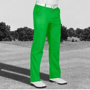 Royal & Awesome Men's 36x32 Golf Pants Neon Green Stretch Bright Colorful Loud